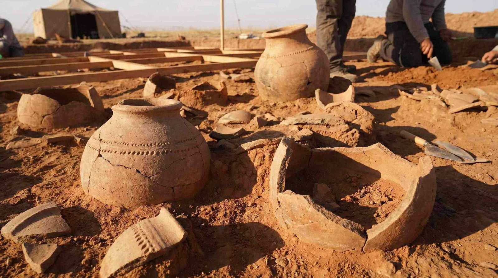 Ancient pottery sherds and artifacts showing the historical importance of pottery